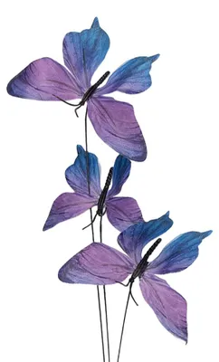 Immagine prodotto di Clayre & Eef Decorazione Ramo con farfalla 10x10x65 cm Viola Tessuto