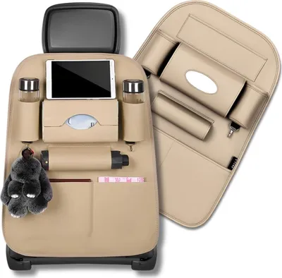 Immagine prodotto di EDIBAZZAR | Organizzatore per lo schienale del sedile dell'auto con tasca per tablet, ecopelle