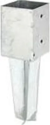 Zdjęcie produktu dla Alberts 212629 Kołek rozporowy, do kwadratowych słupków drewnianych, do wbijania, ocynkowany ogniowo, 91 x 91 mm, zestaw 2 szt