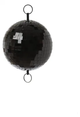 Produktbild von Spiegelkugel 15cm - schwarz - Diskokugel Echtglas - 10x10mm Spiegel - PROMO - Metallöse oben + unten