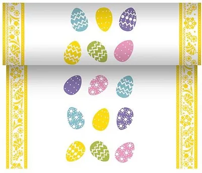 Produktbild von Tischläufer, stoffähnlich, Airlaid 24 m x 40 cm "Coloured Eggs"