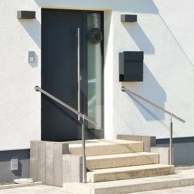 Produktbild von MONZANA® Edelstahl Eingangsgeländer 150cm Pflegeleicht Innen Außen Handlauf Wandhandlauf Treppengeländer