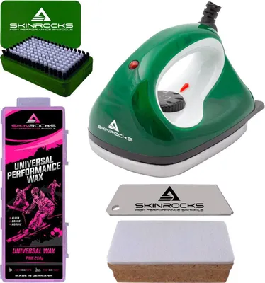 Image de SkinRocks Skiwax Set 5 pièces fer à repasser brosse raclette liège fart alpin nordique