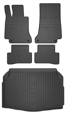 Produktbild von Gummimatten + Kofferraumwanne für Mercedes C W205 2015-2021 (Limousine) – Schwarz, passgenau – Wielganizator SolidPRO