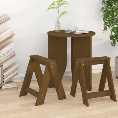 Immagine prodotto di 2 sgabelli in legno massello, senza schienale