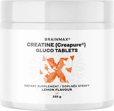 Obrázek produktu pro Tablety BrainMax Creatine Creapure® Gluco, citron, kreatin monohydrát v tabletách, citron 350 g, 115 tablet