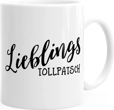 Produktbild von Tasse Lieblingstollpatsch Lustig Geschenk Liebe Freundin Kaffeetasse Teetasse Keramiktasse MoonWorks®  weiß unisize