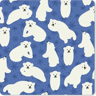 Produktbild von MuchoWow® Mauspad Mousepad Schnee - Eisbär - Tiere - Winter - Muster 20x20 cm - Mousepads - Maus Mat - Pad - Mausunterlage - Desk Mat - Bureauartikeln
