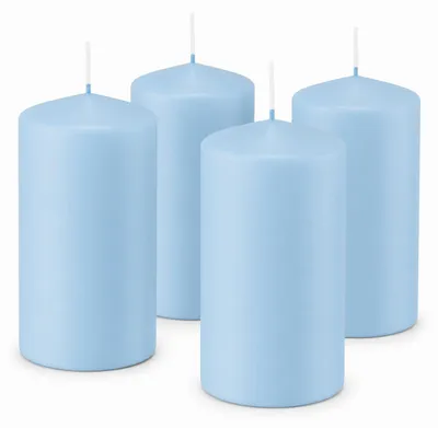 Produktbild von 4er Set Adventskranzkerzen Himmelblau 80 x 48 mm | Wiedemann Kerzen, KI-generiertes Bild