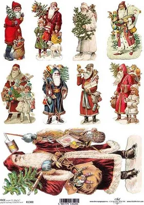 Immagine prodotto di ITD carta di riso decoupage carta artigianale tecnica tovagliolo di carta morbida, Babbo Natale R1300