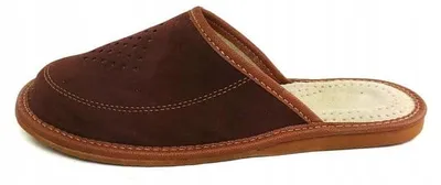 Produktbild von Nowo M-2026 Herren Hausschuhe Leder Braun Bequem