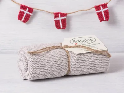 Produktbild von Solwang Küchentuch STAHLGRAU HELL gestrickt Putztuch Geschirrtuch Handtuch Gäste