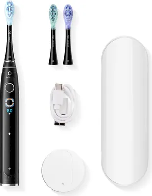 Produktbild von Oclean X Pro 20 Set, Erwachsener, Schallzahnbürste, Schwarz, 84000 Bewegungen pro Minute, IPX7, Akku
