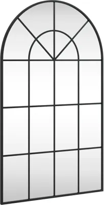Zdjęcie produktu dla Lustro ścienne, czarne, 60x100 cm, zakończone łukiem, żelazo
