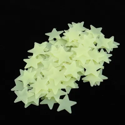 Image de 100pcs 3D Wall Glow In The Dark Star Stickers Decal In Baby Kid Nursery Bedroom