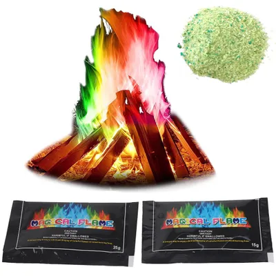 Produktbild von 2 Packungen Feuerfarbenpulver für bunte Flammen am Lagerfeuer