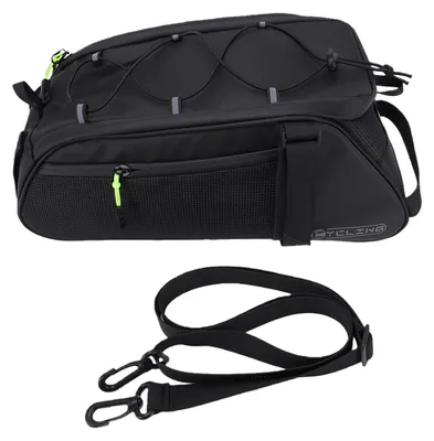 Produktbild von Wasserdichte Fahrradtasche für den Gepäckträger, 8 l, geräumige Fahrradtasche, reflektierende Satteltaschen mit Schultergurt