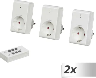 Image de 2x1 Kit de prises radio REV blanc 3+1
