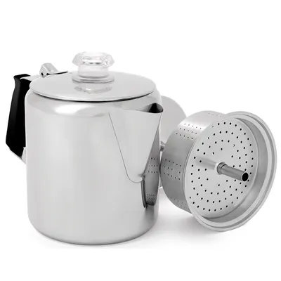 Image de GSI Outdoors Percolateur en acier inoxydable pour 3 tasses 400 ml, 405 g , argent ; 65203
