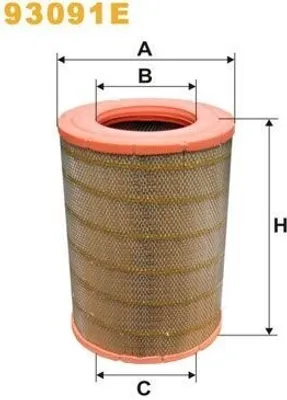 Produktbild von Luftfilter WIX FILTERS 93091E für SCANIA 4 - series Filtereinsatz