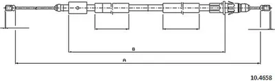 Produktbild von METZGER Handbremsseil Seilzug Feststellbremse für CITROËN XSARA PICASSO (N68) Hinten Rechts 10.4658