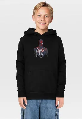 Obrázok produktu pre Pánske detské tričko s kapucňou a logom Spiderman, čierne - 146/152
