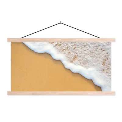 Produktbild von MuchoWow® Textilposter Strand - Wasser - Meer - Tropisch - Sommer 60x30 cm mit holzfarbenen Rahmen - Dekoration