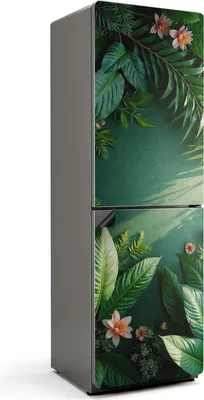 Zdjęcie produktu dla Wzór kwiatów i liści natury - Magnetyczna osłona lodówki - Folia dekoracyjna magnetyczna do kuchni - Dekoracja magnesu na lodówkę - Samoprzylepna tablica magnetyczna - Folia magnetyczna na drzwi lodówki - 60x190 cm