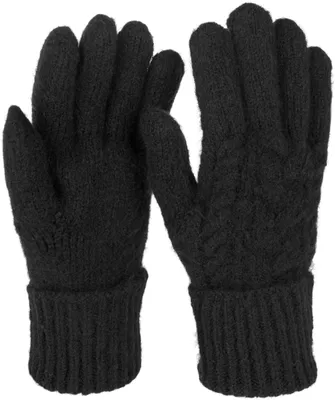Produktbild von styleBREAKER Damen Strickhandschuhe mit Zopfstrickmuster, warme Winter Fingerhandschuhe, vielseitige Farben 09010051