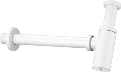 Zdjęcie produktu dla Dekoracyjny Syfon Okrągły do Umywalki Bianco, Biały, Mosiądz/Stal Nierdzewna, Butelkowy, Średnica 32mm/1 1/4''