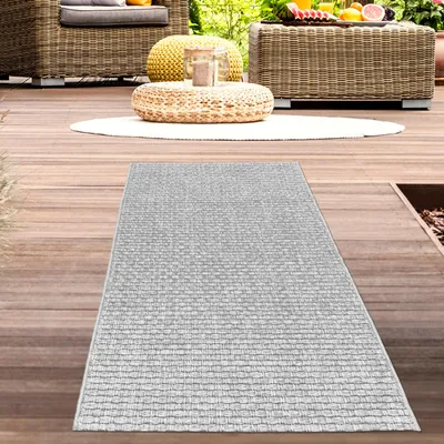 Immagine prodotto di Tappeto da esterno per balconi resistente alle intemperie a tinta unita grigio dimensioni - 240 x 340 cm