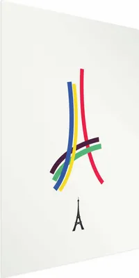 Produktbild von Posterpapier Poster - Eiffel Tower - Colored Graphic - Abstraction 29.7x42 cm Abstrakt n-C-10042-ao-a