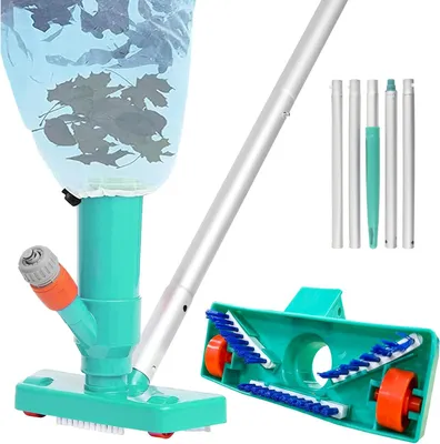 Produktbild von Poolsauger dellyy Poolsauger, Bodenstaubsauger für Pool mit Teleskopstange, Bürste und Laubbeutel, Staubsauger zum Reinigen des Poolbodens
