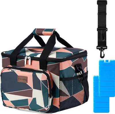 Produktbild von Packaway 4-teiliges isoliertes Kühltaschen-Set – Lunchtasche 15 Liter – Abstrakte Farbe