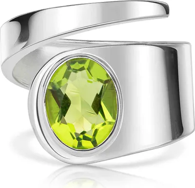 Produktbild von MATERIA by Matthias Wagner Edelstein Damenring Peridot 925 Sterling Silber 54 56 58 SR-17-Peridot