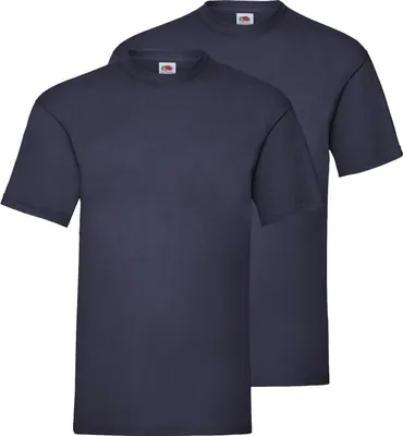 Produktbild von Doppelpack Fruit of the Loom Valueweight T-Shirt + GRATIS MyShirt Stoffbeutel Farbe: navy Größe: 3XL