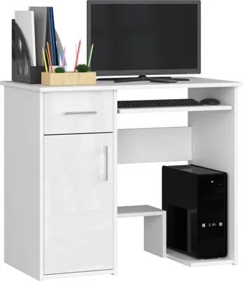 Immagine prodotto di Tavolino per computer OMRELIS - bianco / bianco lucido