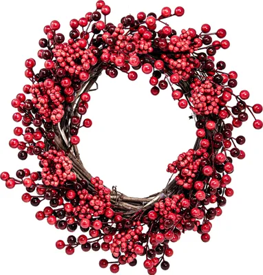 Produktbild von Beerenkranz Rot Kunstpflanzen Weihnachtskranz Ø35cm