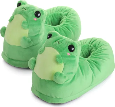 Produktbild von Eddy der Frosch Plüsch Hausschuhe (Grün) EU Einheitsgröße 34-44