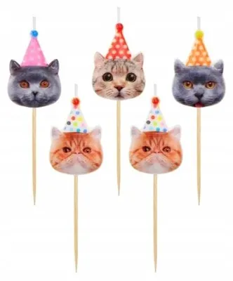 Produktbild von GoDan Tortenstecker Katzen Geburtstag 5 Stück