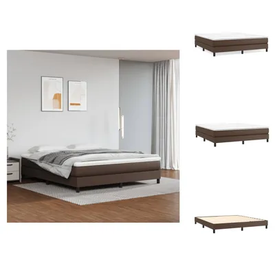 Produktbild von vidaXL Boxspringbett Braun 180x200 cm Kunstleder -  Betten & Bettgestelle