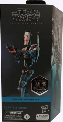 Image de Hasbro F5595 Star Wars Black Series Star Wars Jedi Survivor B1 Battle Droid, Actionfigur mit Waffe und Rucksack, 15 cm