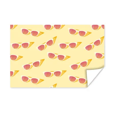 Produktbild von MuchoWow® Poster Sonnenbrille - Sommer - Pastell 60x40 cm - Schlafzimmerdekoration