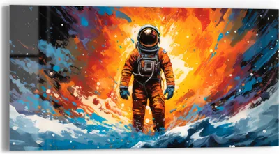 Produktbild von DEQORI Glasbild Echtglas 60x30 cm 'Kosmischer Traum' Wandbild Bild modern Deko
