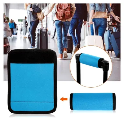 Produktbild von Neoprenüberzug für Gepäckgriff - Bequemer Handgriffschutz für Reisetaschen mit Rutschfestem Griff (Blau)