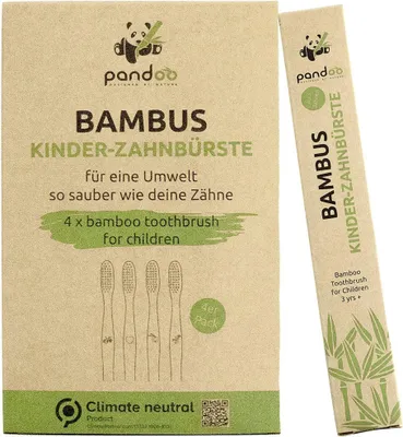 Image de PANDOO Kinder-Zahnbürsten 4er Pack 108334 4280001327856