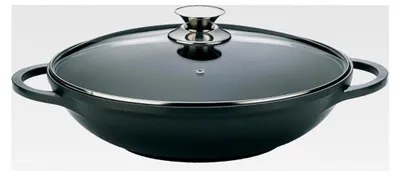 Produktbild von Wokpfanne mit Silikongriffen, Induktion, 36 cm, Aluguss, mit Deckel