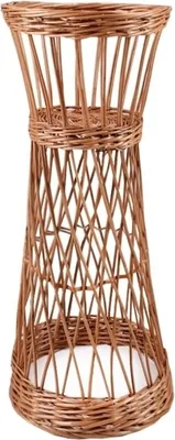 A wicker plant stand.