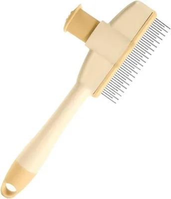 Produktbild von Tierpflegebürste - Katzenkamm Flea Kamm - Pflegetiere - Mit Knopf entriegeln - 21,5 x 9 x 4 cm - Grün