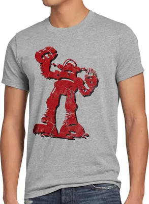 Produktbild von style3 Sheldon Hero Roboter Herren T-Shirt, Größe:5XL, Farbe:Grau meliert